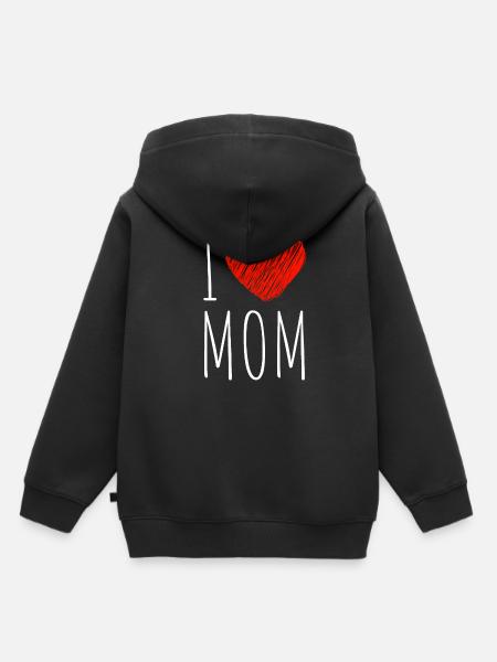 Ich liebe Mama - Kinder Premium Organic Hoodie - Schwarz