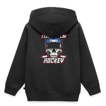 Hockey sur glace hockey sur glace - Sweat Premium à capuche enfant bio - noir - Dos - AI Model Kid Male (0cm)