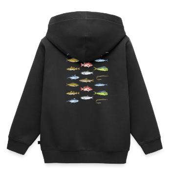 Hochseeangeln Angler Geschenk Fischarten - Kinder Premium Organic Hoodie - Schwarz - Hinten - AI Model Kid Male (0cm)