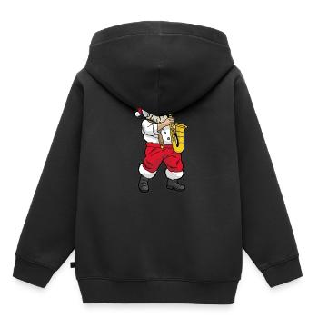 Saxophone player Santa Claus Saxophone - Kids Premium Organic Hoodie - black - Back - AI Model Kid Male (0cm)