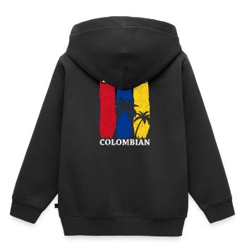Kolumbien Kolumbier Fahne Flagge - Kinder Premium Organic Hoodie - Schwarz - Hinten - AI Model Kid Male (0cm)