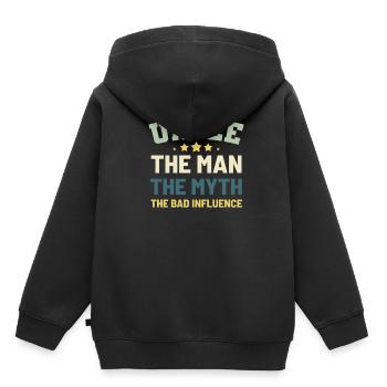 oncle - Sweat Premium à capuche enfant bio - noir - Dos - AI Model Kid Male (0cm)