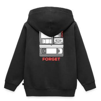 Cassette vidéo VHS Disquette Technologie de disquette - Sweat Premium à capuche enfant bio - noir - Dos - AI Model Kid Male (0cm)