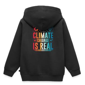 Der Klimawandel ist real Globalen Erwärmung - Kinder Premium Organic Hoodie - Schwarz - Hinten - AI Model Kid Male (0cm)