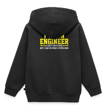 Engineer engineering - Kids Premium Organic Hoodie - black - Back - AI Model Kid Male (0cm)