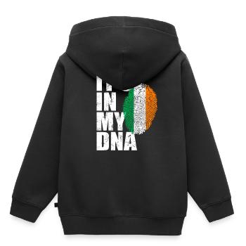 Irlande Drapeau irlandais irlandais ADN - Sweat Premium à capuche enfant bio - noir - Dos - AI Model Kid Male (0cm)