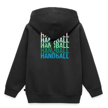 handball - Sweat Premium à capuche enfant bio - noir - Dos - AI Model Kid Male (0cm)