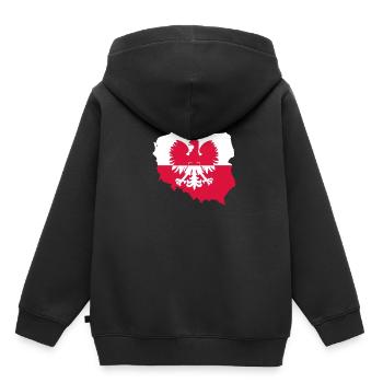 Aigle polonais Pologne drapeau polonais Polska - Sweat Premium à capuche enfant bio - noir - Dos - AI Model Kid Male (0cm)