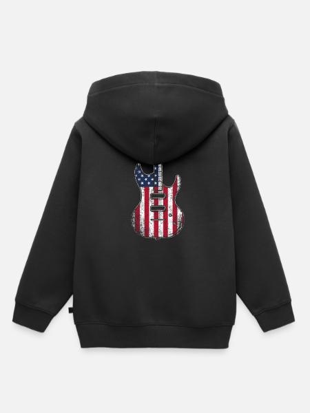 Gitarre USA - Kinder Premium Organic Hoodie - Schwarz