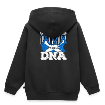 Schottland Schotte DNA - Kinder Premium Organic Hoodie - Schwarz - Hinten - AI Model Kid Male (0cm)