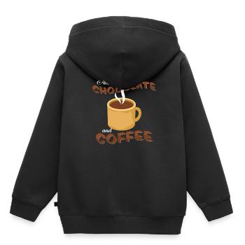 Chocolat chaud - Sweat Premium à capuche enfant bio - noir - Dos - AI Model Kid Male (0cm)