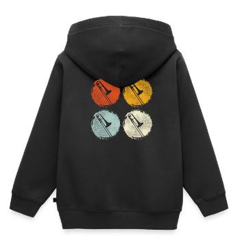 Posaune - Kinder Premium Organic Hoodie - Schwarz - Hinten - AI Model Kid Male (0cm)