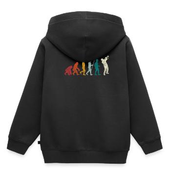 Trompete Evolution - Kinder Premium Organic Hoodie - Schwarz - Hinten - AI Model Kid Male (0cm)
