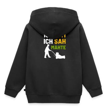 Mähen Rasenmäher - Kinder Premium Organic Hoodie - Schwarz - Hinten - AI Model Kid Male (0cm)