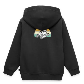 Tondre tondeuse tondeuse - Sweat Premium à capuche enfant bio - noir - Dos - AI Model Kid Male (0cm)