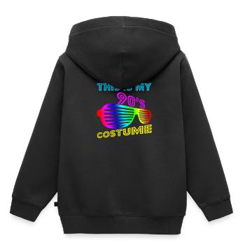 Devise des années 90 - Sweat Premium à capuche enfant bio - noir - Dos - AI Model Kid Male (0cm)