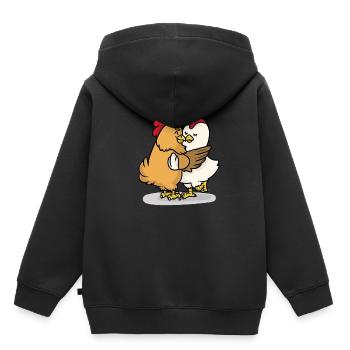 Aimer les poulets aimer les poulets - Sweat Premium à capuche enfant bio - noir - Dos - AI Model Kid Male (0cm)