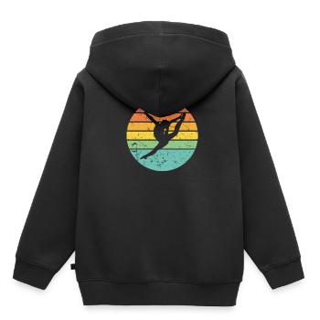 Turnen - Kinder Premium Organic Hoodie - Schwarz - Hinten - AI Model Kid Male (0cm)
