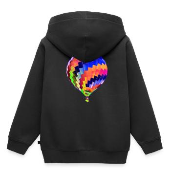 Heißluftballon - Kinder Premium Organic Hoodie - Schwarz - Hinten - AI Model Kid Male (0cm)