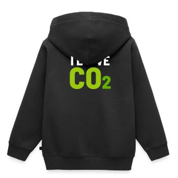 J'aime le CO2 - Sweat Premium à capuche enfant bio - noir - Dos - AI Model Kid Male (0cm)