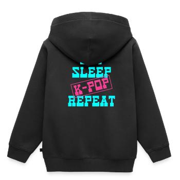 K-Pop - Kinder Premium Organic Hoodie - Schwarz - Hinten - AI Model Kid Male (0cm)