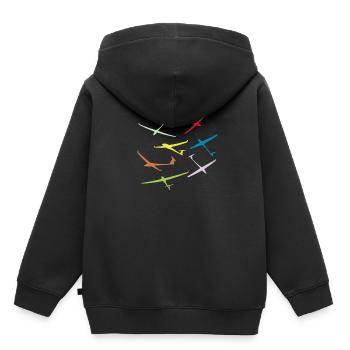 Segelflugzeug Segelflugzeug Pilot Luftfahrt - Kinder Premium Organic Hoodie - Schwarz - Hinten - AI Model Kid Male (0cm)