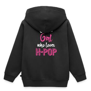 K-Pop - Kids Premium Organic Hoodie - black - Back - AI Model Kid Male (0cm)