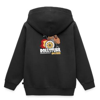 Rollstuhl Skating Kot Kackhaufen Humor Geschenk - Kinder Premium Organic Hoodie - Schwarz - Hinten - AI Model Kid Male (0cm)