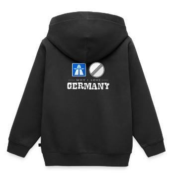 Deutschland - Kinder Premium Organic Hoodie - Schwarz - Hinten - AI Model Kid Male (0cm)