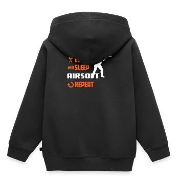 EAT SLEEP AIRSOFT - Airsoft Tee - Kids Premium Organic Hoodie - black - Back - AI Model Kid Male (0cm)