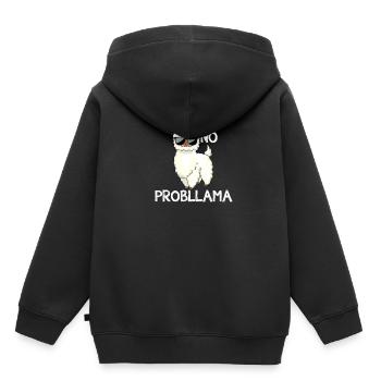 Pas de problème, Lama - Sweat Premium à capuche enfant bio - noir - Dos - AI Model Kid Male (0cm)