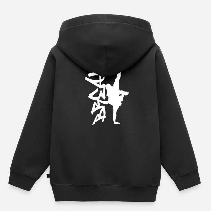 break dance - Sweat Premium à capuche enfant bio - noir