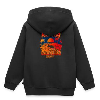Rudern Ruderer Ruderboot - Kinder Premium Organic Hoodie - Schwarz - Hinten - AI Model Kid Male (0cm)