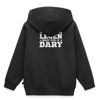Legendär - Kinder Premium Organic Hoodie - Schwarz - Hinten - AI Model Kid Male (0cm)