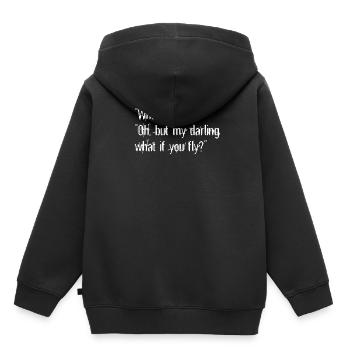 What if I fall? Oh my darling, but what if you fly - Kinder Premium Organic Hoodie - Schwarz - Hinten - AI Model Kid Male (0cm)