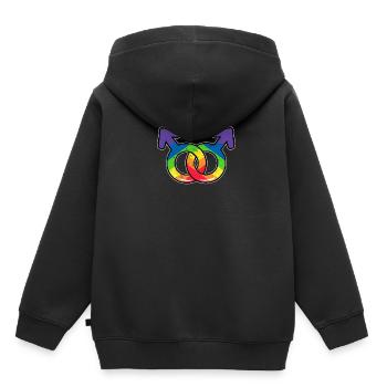 LGBT Flagge Homosexueller Stolz - Kinder Premium Organic Hoodie - Schwarz - Hinten - AI Model Kid Male (0cm)