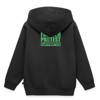 Manifestation des agriculteurs - Sweat Premium à capuche enfant bio - noir - Dos - AI Model Kid Male (0cm)