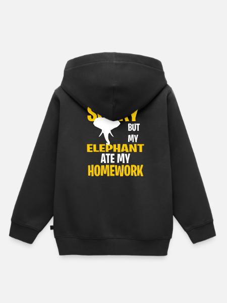 Funny Elephant Present Idea - Kinder Premium Organic Hoodie - Schwarz