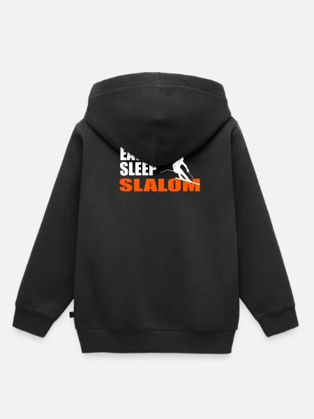 EAT. SLEEP. SLALOM. REPEAT. - Kinder Premium Organic Hoodie - Schwarz