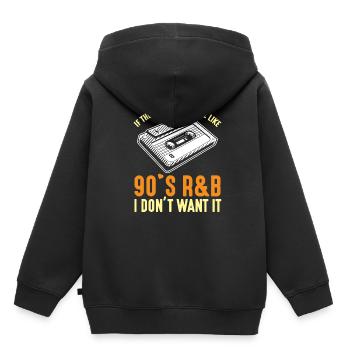 90er Jahre R&B Musikkassette 90 Jahre Songs - Kinder Premium Organic Hoodie - Schwarz - Hinten - AI Model Kid Male (0cm)