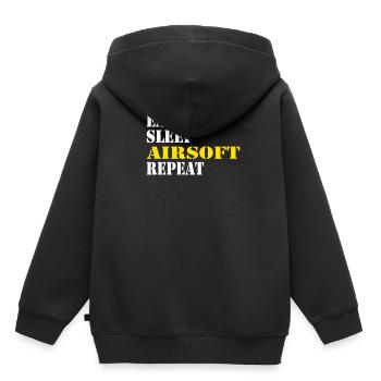 eat sleep airsoft repeat - Kinder Premium Organic Hoodie - Schwarz - Hinten - AI Model Kid Male (0cm)