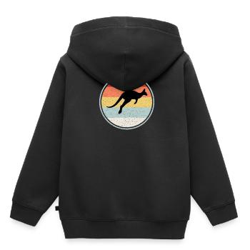 Crveni Klokan - Sweat Premium à capuche enfant bio - noir - Dos - AI Model Kid Male (0cm)