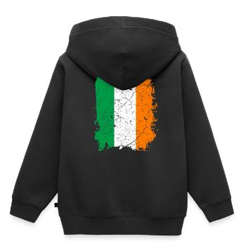 Drapeau irlandais - Sweat Premium à capuche enfant bio - noir - Dos - AI Model Kid Male (0cm)