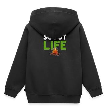 feu de camp scout - Sweat Premium à capuche enfant bio - noir - Dos - AI Model Kid Male (0cm)
