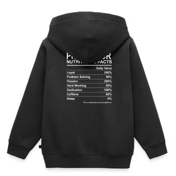Professor Nutritional Facts - Kinder Premium Organic Hoodie - Schwarz - Hinten - AI Model Kid Male (0cm)