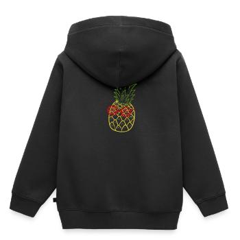 Ananas - Kinder Premium Organic Hoodie - Schwarz - Hinten - AI Model Kid Male (0cm)