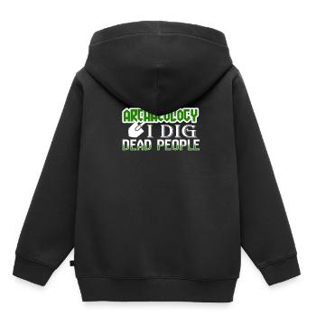 archéologie - Sweat Premium à capuche enfant bio - noir - Dos - AI Model Kid Male (0cm)