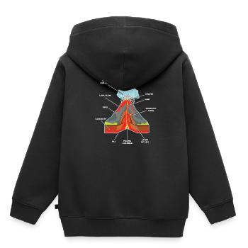 Volcan volcanique éruption géologue scientifique magma - Sweat Premium à capuche enfant bio - noir - Dos - AI Model Kid Male (0cm)