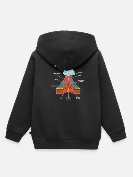Vulkan Lava Ausbruch Geologe Wissenschaftler Magma - Kinder Premium Organic Hoodie - Schwarz