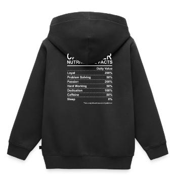 Carpenter Nutritional Facts - Kids Premium Organic Hoodie - black - Back - AI Model Kid Male (0cm)